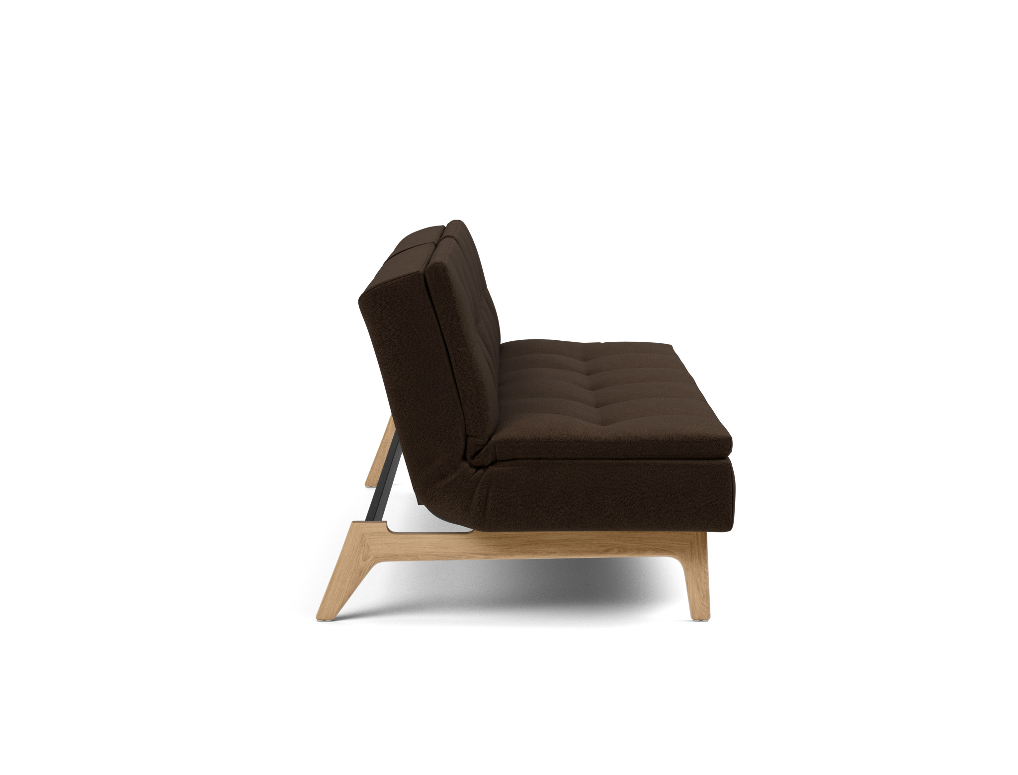 Schlafsofa Dublexo Strukturierter Stoff Taura 358-Chocco Beine Eiche