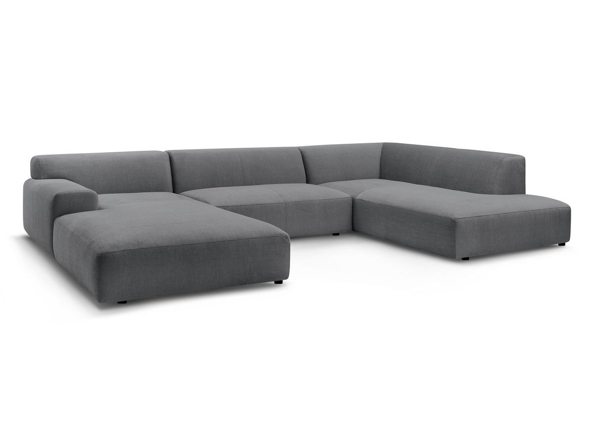 Bobochic Lavena Wohnlandschaft 359 × 220 cm Samt Dunkelgrau Ecke links