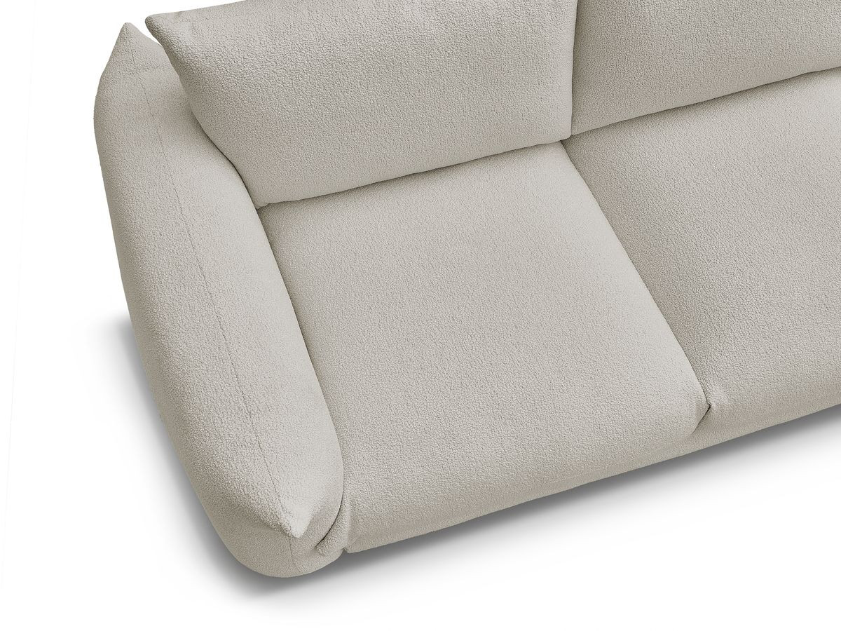Bobochic Ernest Sofa 5-Sitzer mit Pouf Bouclé-Stoff Taupe