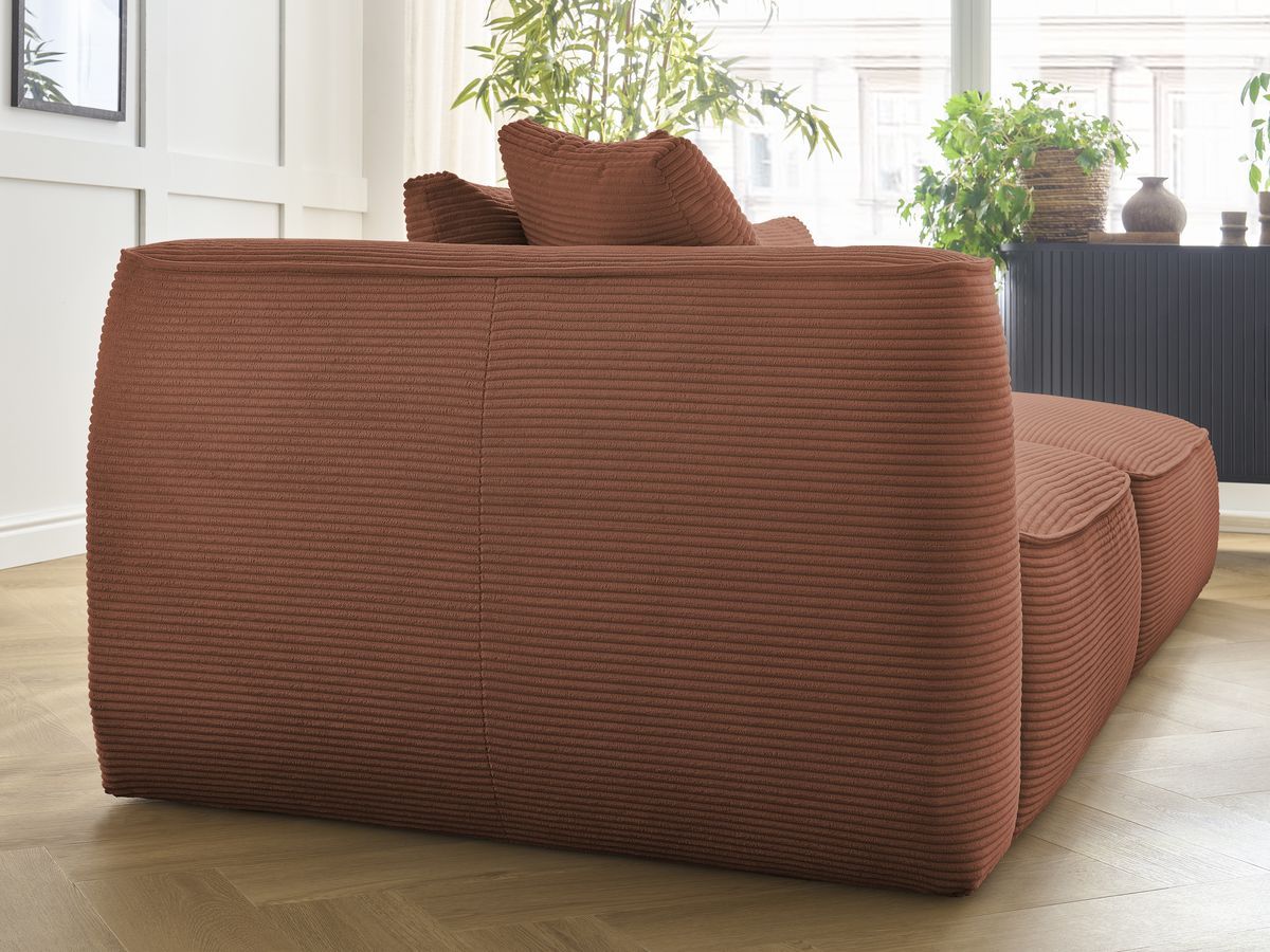 Bobochic Leopold Sofa 3-Sitzer Cordsamt Orange Armlehne links