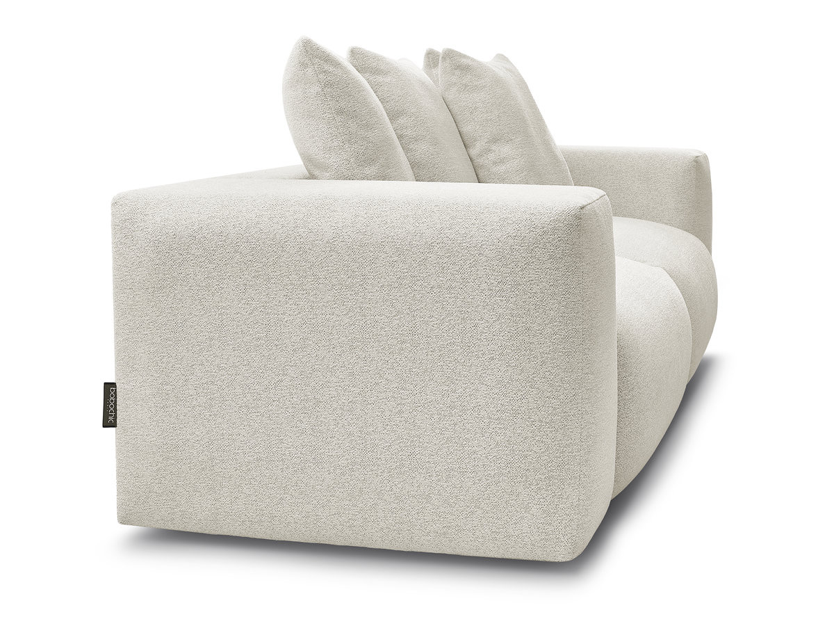 Bobochic Voltaire Sofa 3-Sitzer 248 × 100 cm Melange-Stoff Weiß