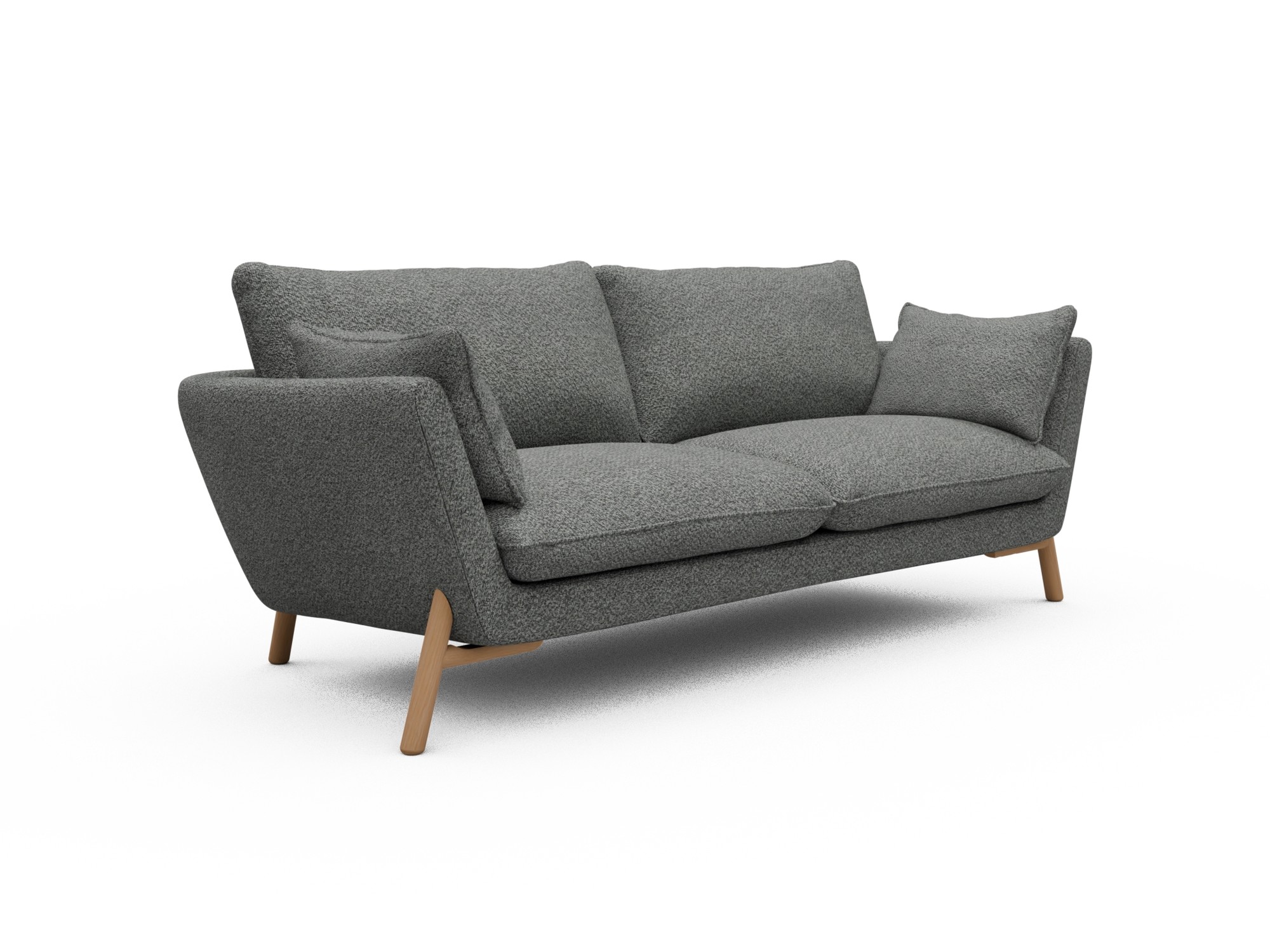 Skandi Home Sofa Emil 3-Sitzer Beinfarbe Eiche Natur Vanora-Warm-Grey moebelfaktor