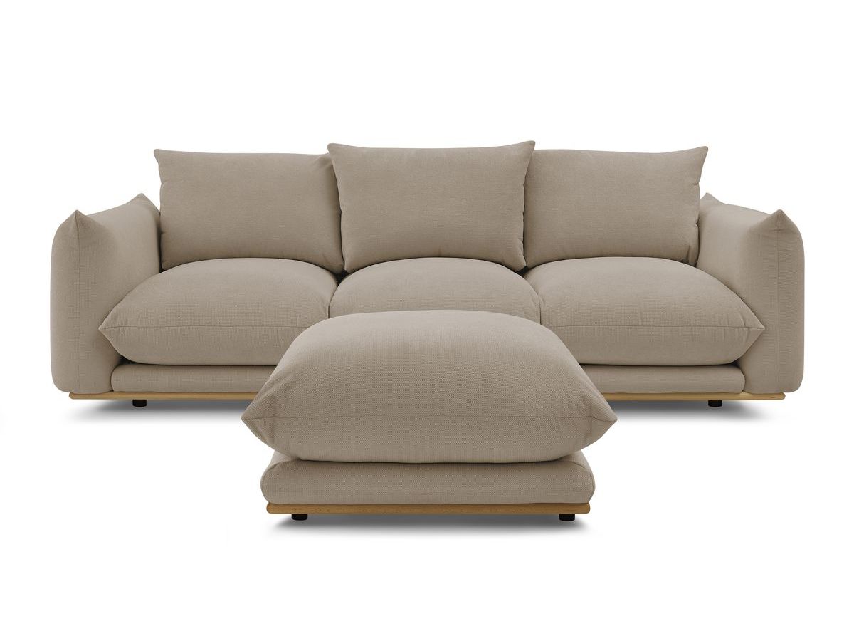 Bobochic Ernest Sofa 4-Sitzer mit Pouf Stoff Taupe