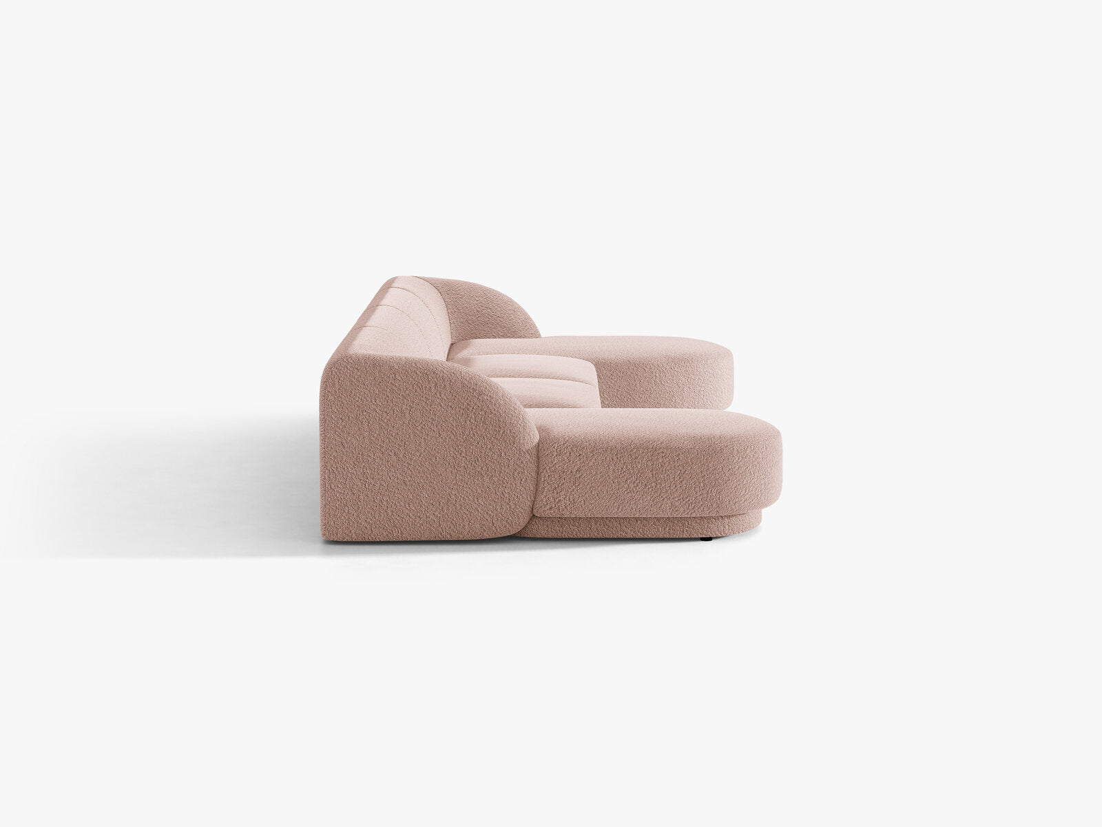 Micadoni Panorama-Sofa Miley 5-Sitzer Boucle Baloo Puderrosa