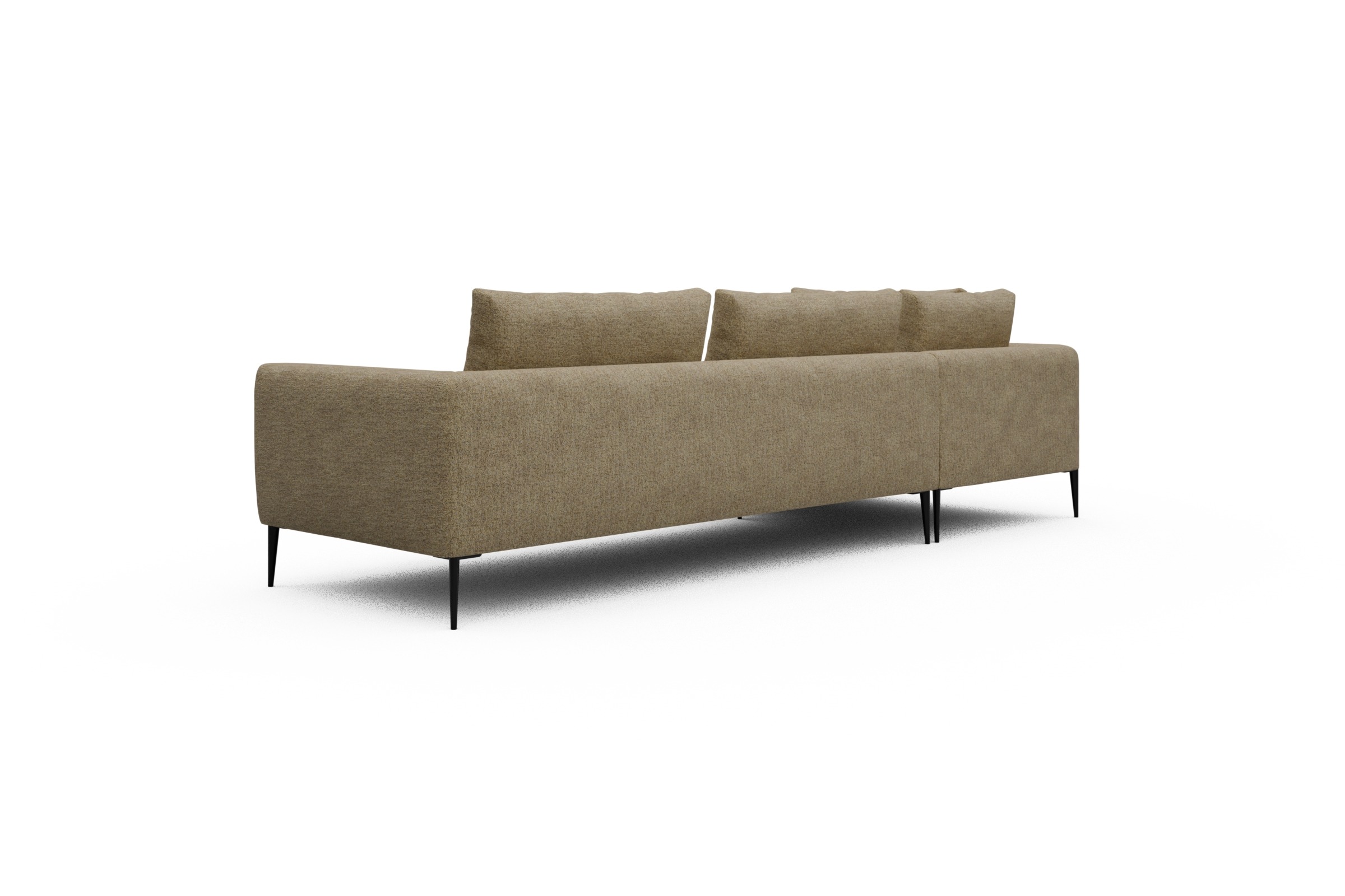 Ecksofa Paul Relax-Ecke rechts mit 3-Sitzer Carreno-Silician-Yellow