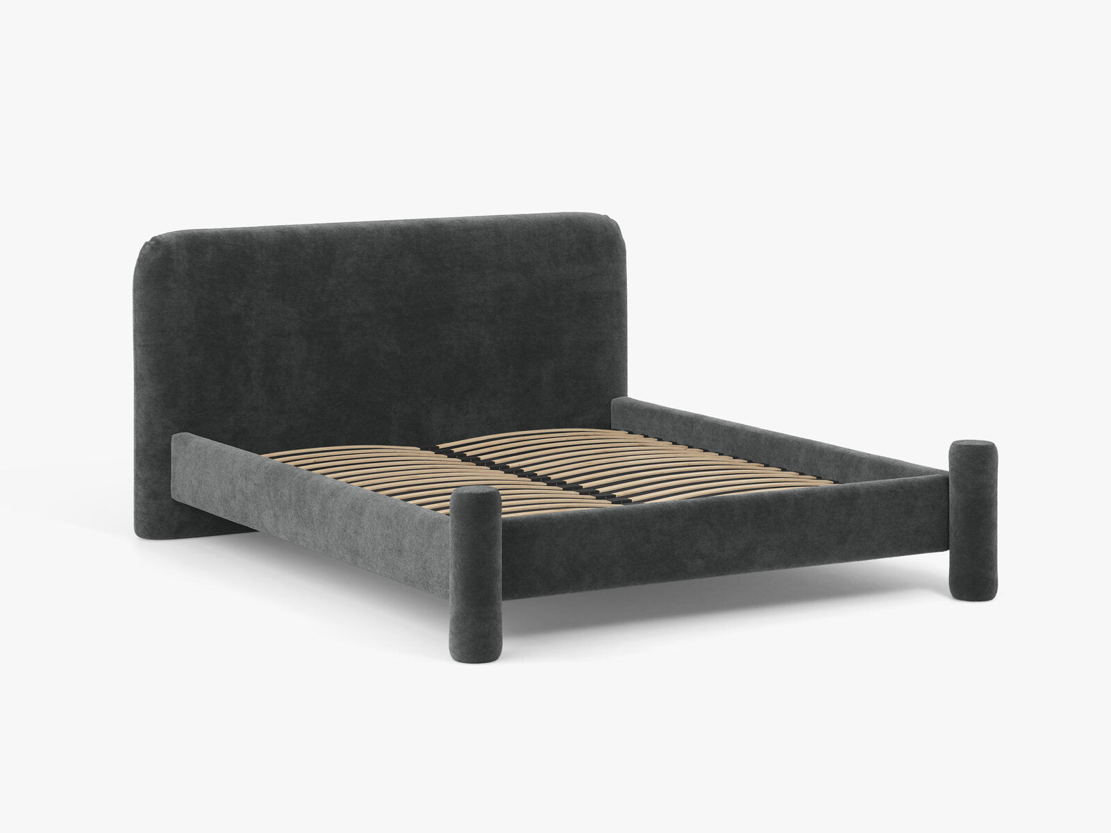 Micadoni Vera Bett mit Kopfteil Chenille Perfect Harmony Dunkelgrau 140x200