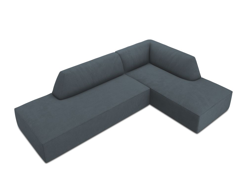 Cosmopolitan Design Ecksofa Siena 4-Sitzer offen Kord Scala Blau Rechts