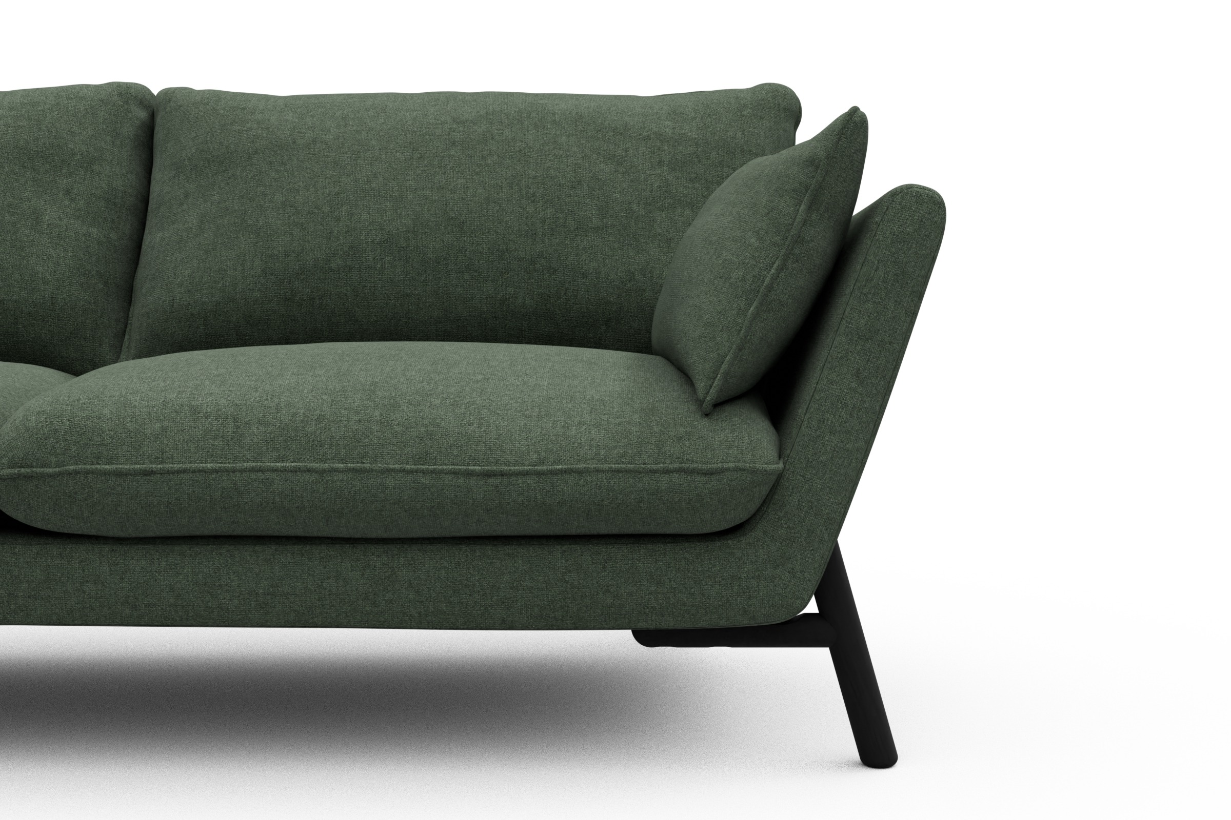 Sofa Emil 3-Sitzer Beinfarbe Eiche Schwarz Casone-Forest-Green
