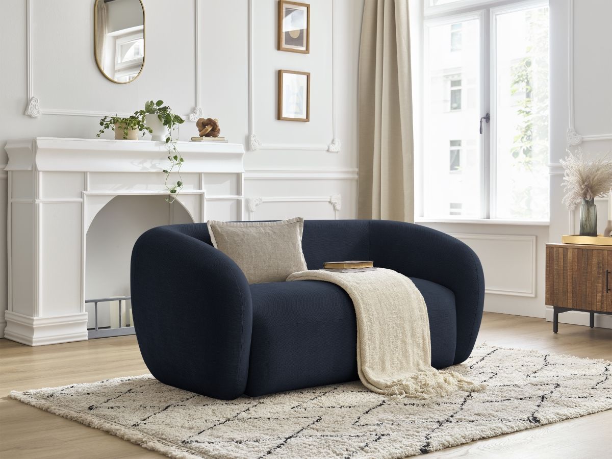 Bobochic Celine Sofa 2-Sitzer Stoff Dunkelblau