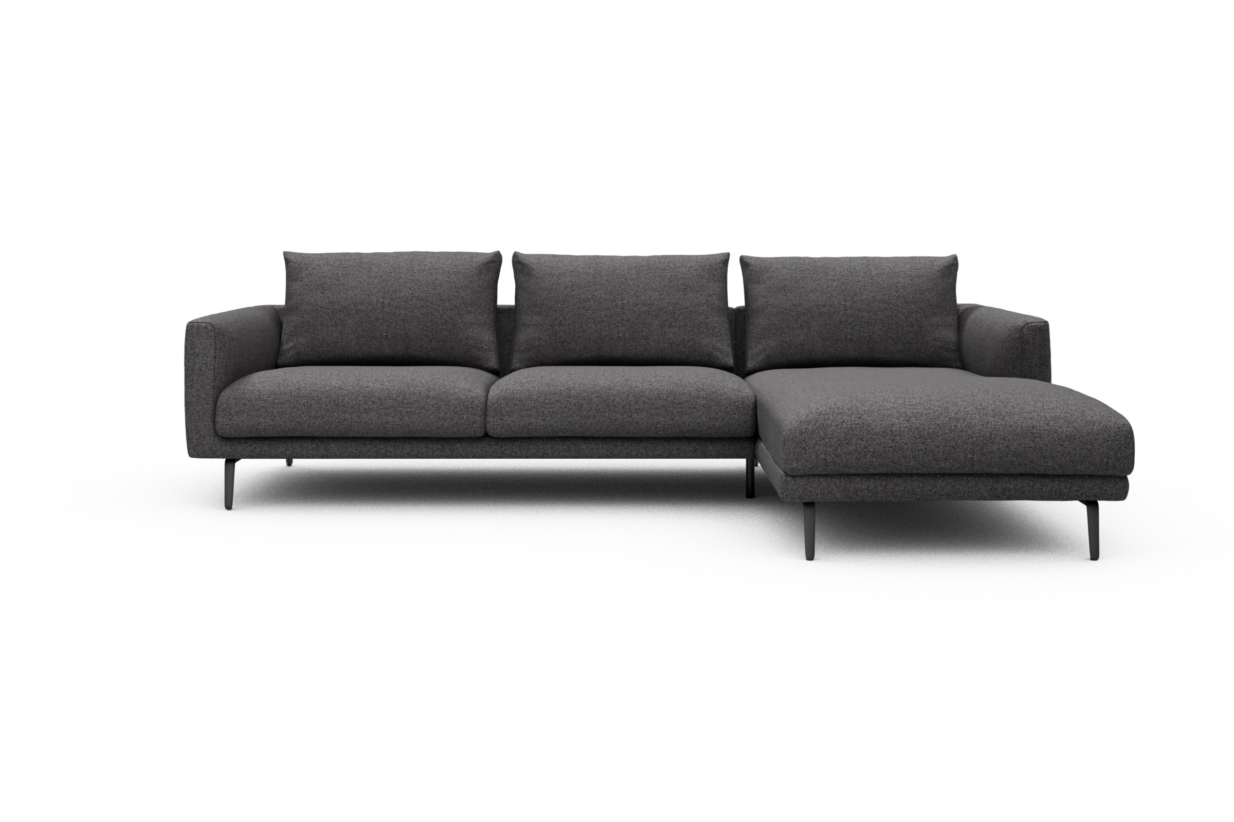 Skandi Home Ecksofa Karl Chaiselongue rechts mit 2,5-Sitzer Sama-Antracite moebelfaktor