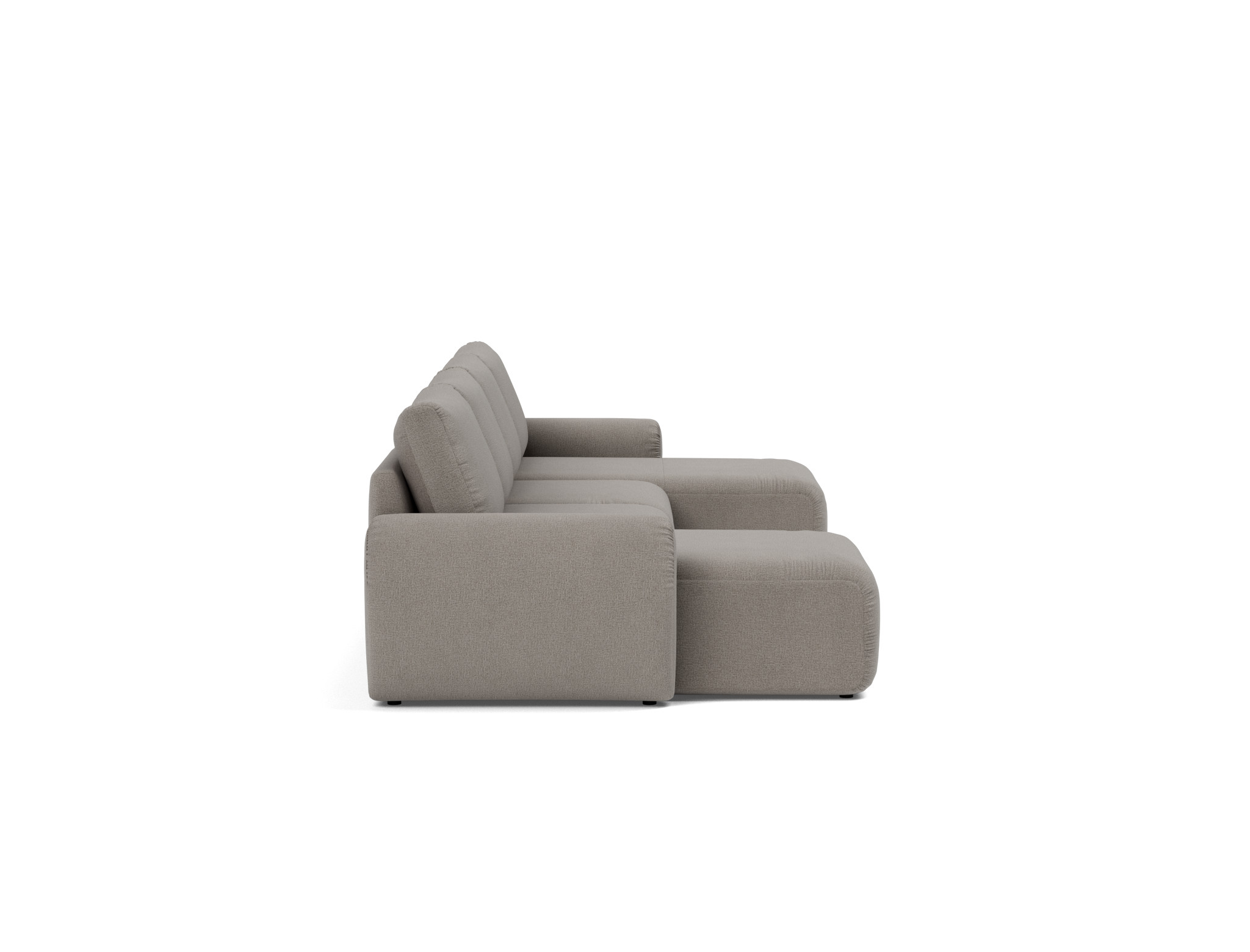 Schlafsofa Norum U-Form mit Curve-Armlehnen Flachgewebe Mixed Dance 521-Grey