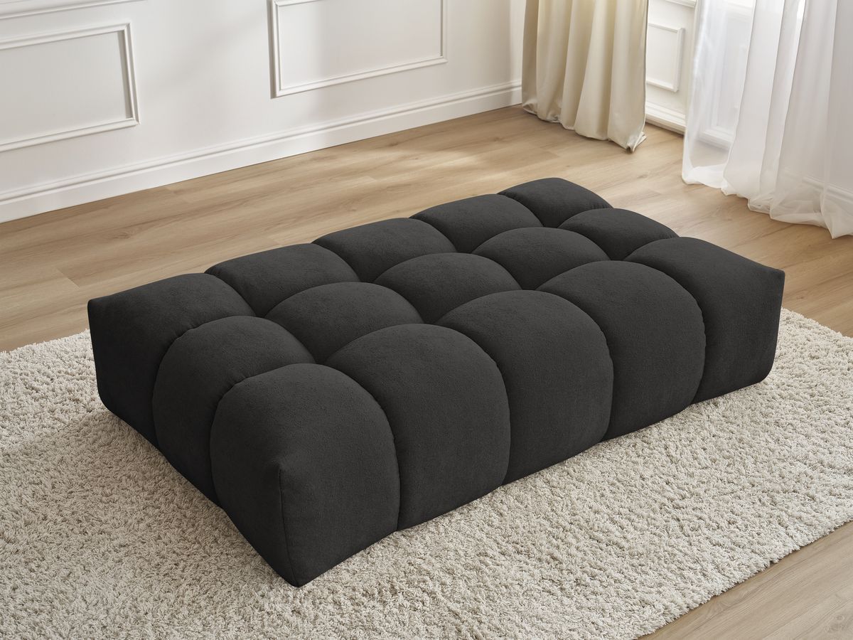 Bobochic Everest Pouf 166 × 100 cm Strukturstoff Schwarz