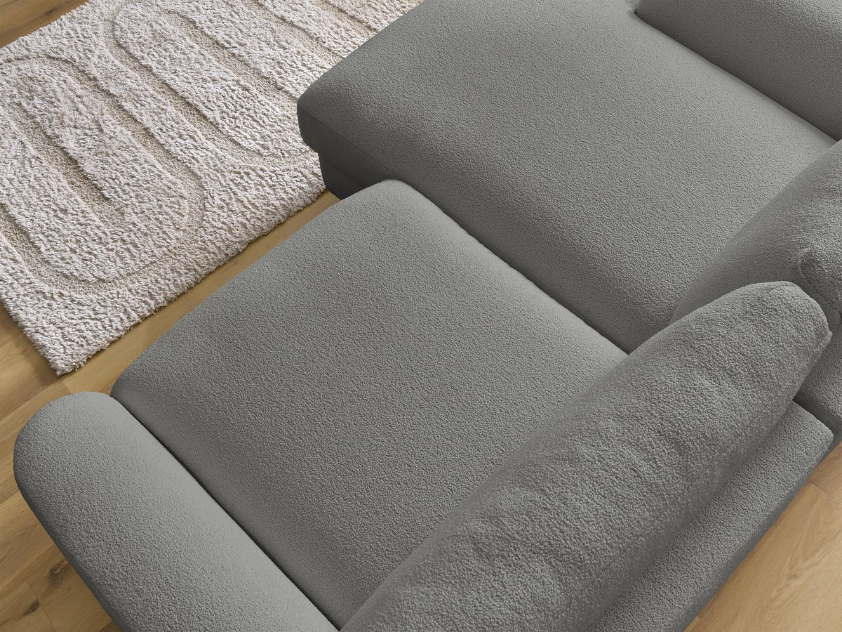 Bobochic Leonore Ecksofa Bouclé-Stoff Dunkelgrau Ecke links