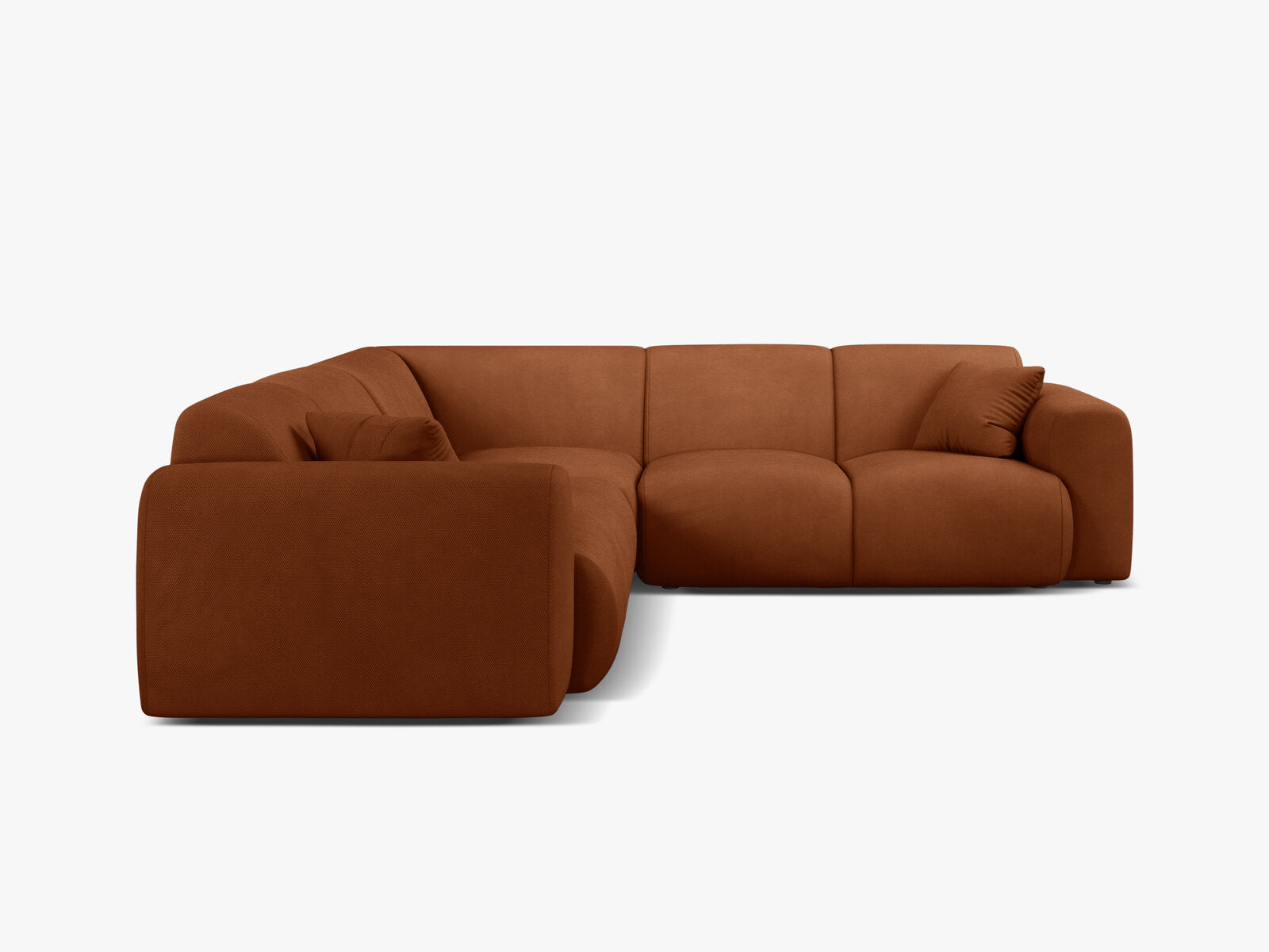 Micadoni Ecksofa Molino 5-Sitzer Strukturierter Stoff Rebel Orange