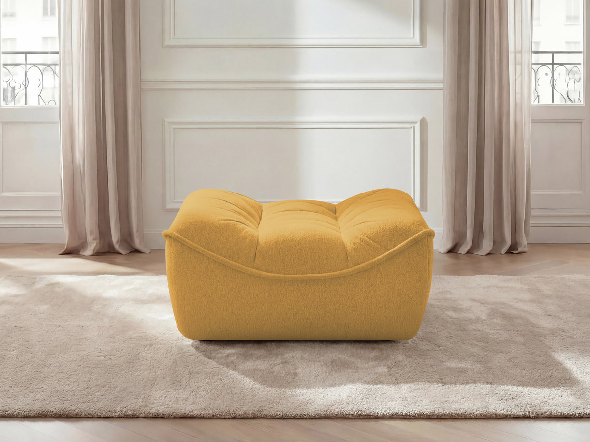 Bobochic Serena Pouf Melange-Stoff Gelb