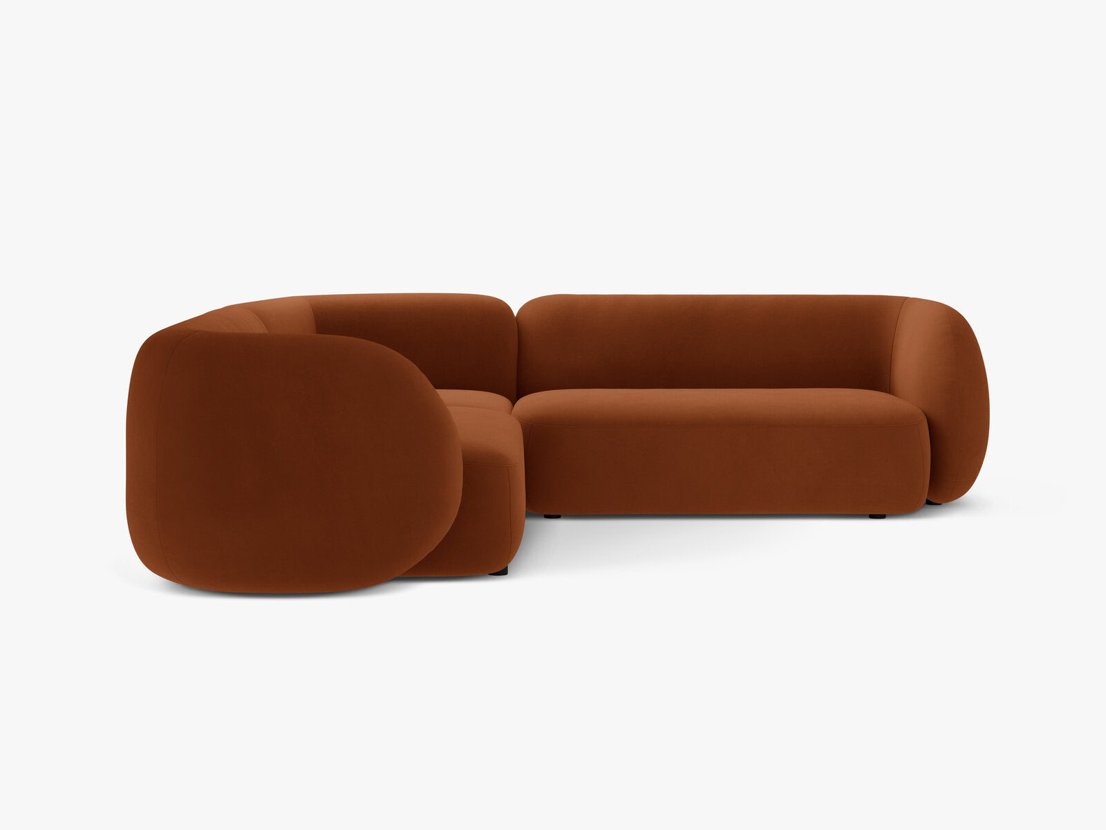 Micadoni Ecksofa Kate 5-Sitzer Samt Terrakotta