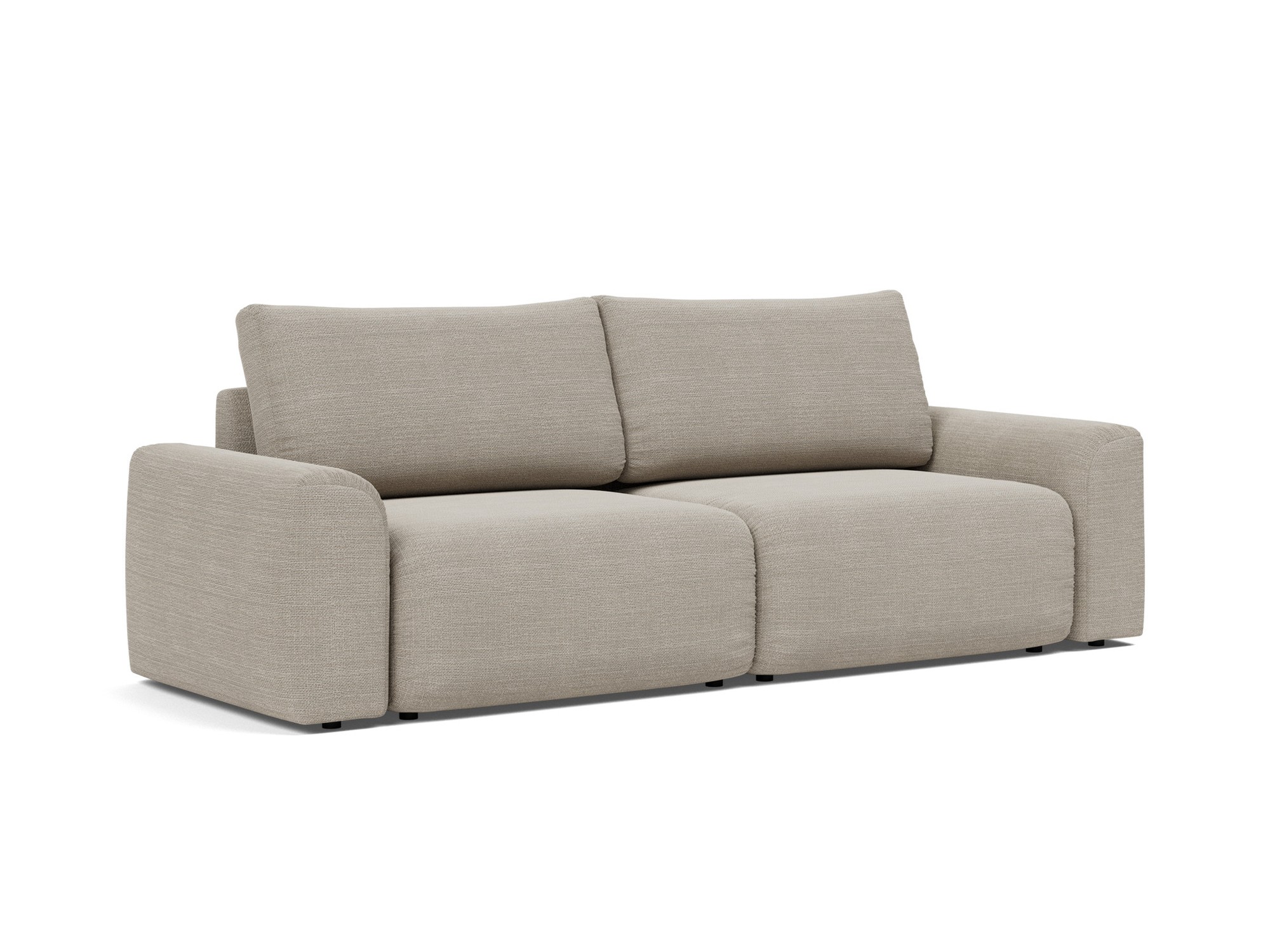 Schlafsofa Norum mit Chunky-Armlehnen Strukturierter Stoff Kenya 579-Gravel