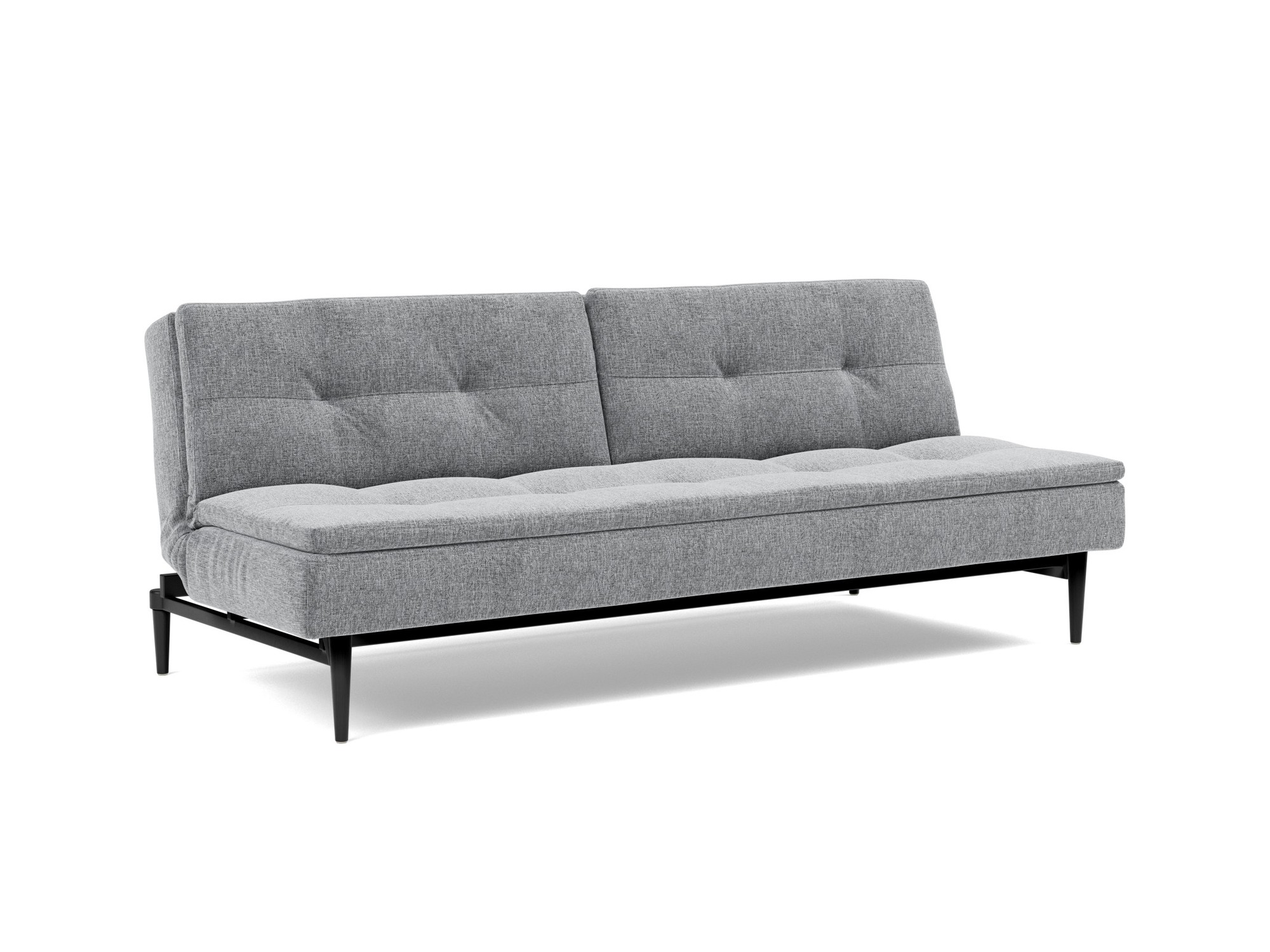 Schlafsofa Dublexo Strukturierter Stoff Twist 565-Granite Beine Styletto Eiche schwarz