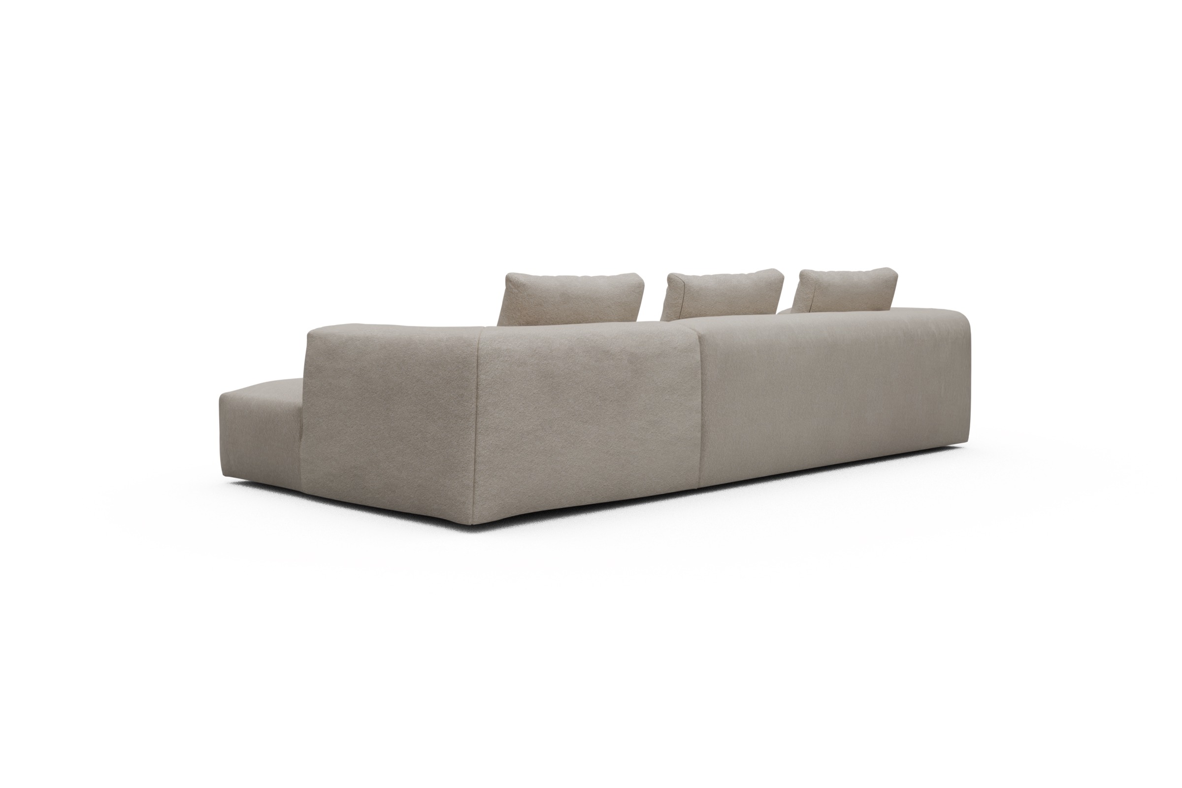 Ecksofa Fred Chaiselongue rechts mit 2,5-Sitzer Aivi-Lace-Beige