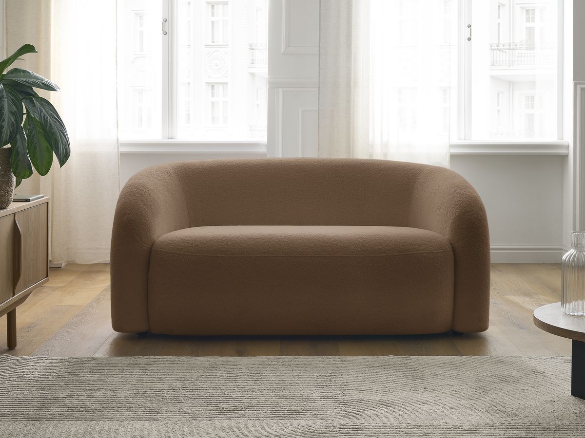 Bobochic Elina Sofa 2-Sitzer Bouclé-Stoff Braun