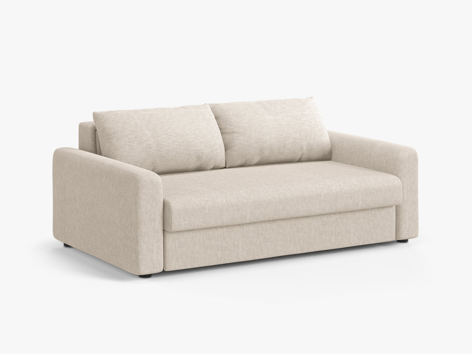 Micadoni Sofa mit Schlaffunktion David 3-Sitzer Strukturierter Stoff Baltimore Helles Beige
