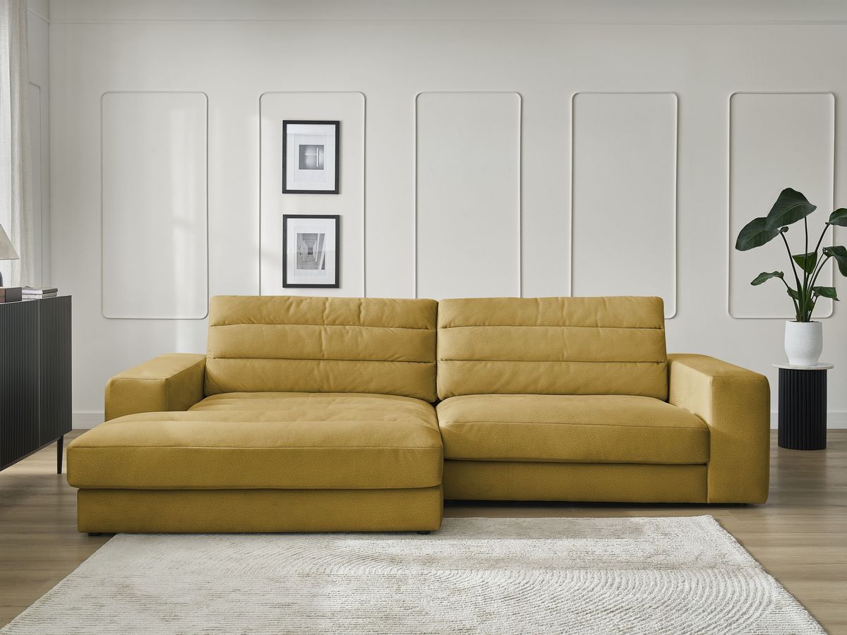 Bobochic Sierra Ecksofa Samt Gelb Ecke links