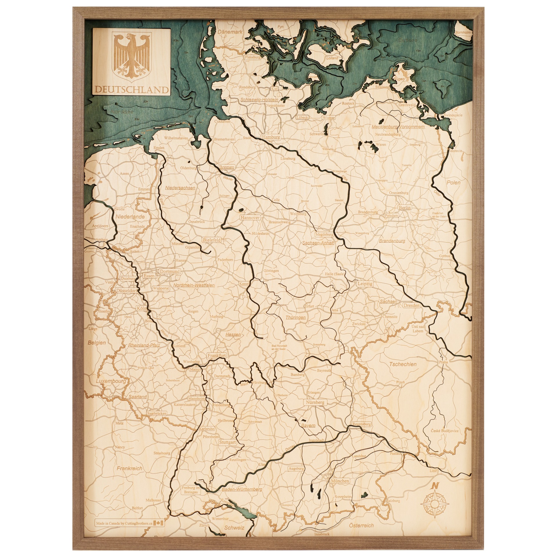 Cutting Brothers 3D Holz-Wandkarte Deutschland 61 x 81 moebelfaktor