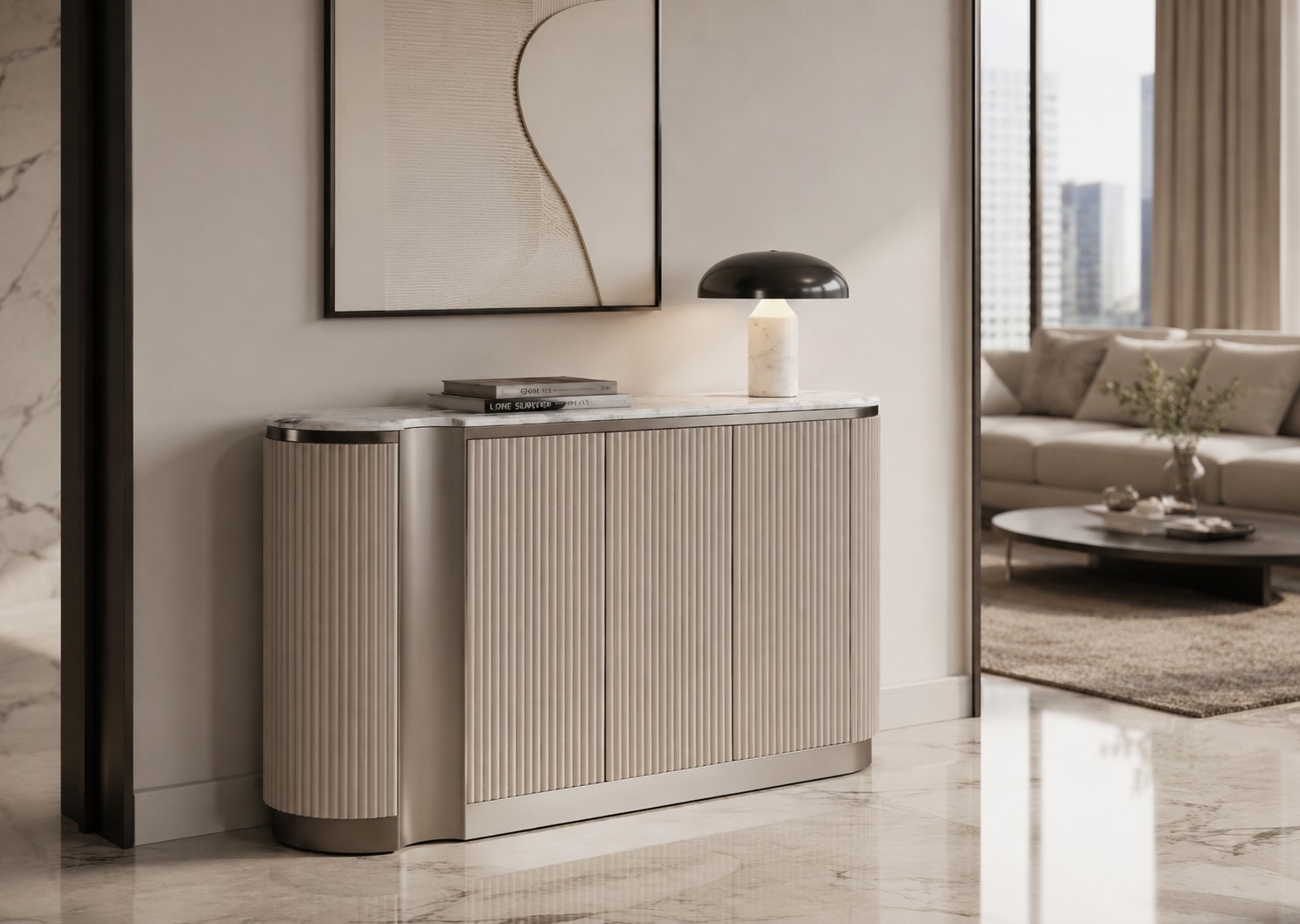 Livin Hill Sideboard Stilig 158 cm Weiß/Grau