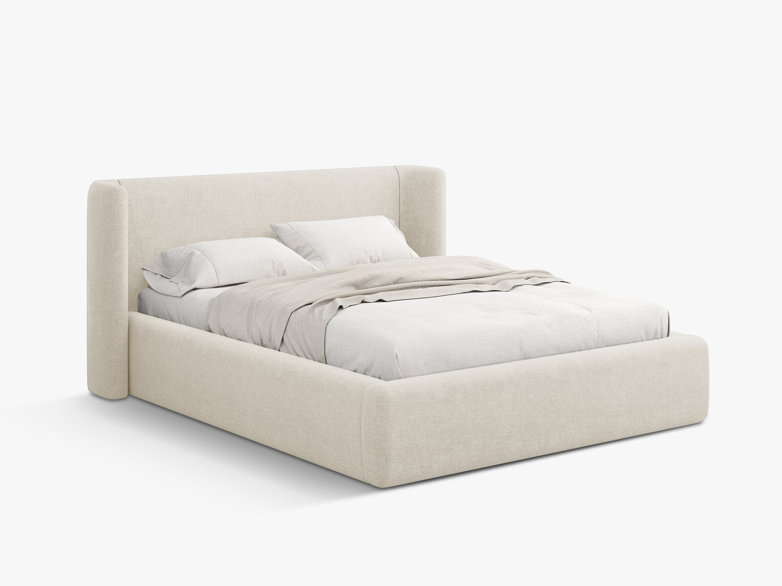 Micadoni Bett Jolene Strukturierter Stoff Wind Helles Beige