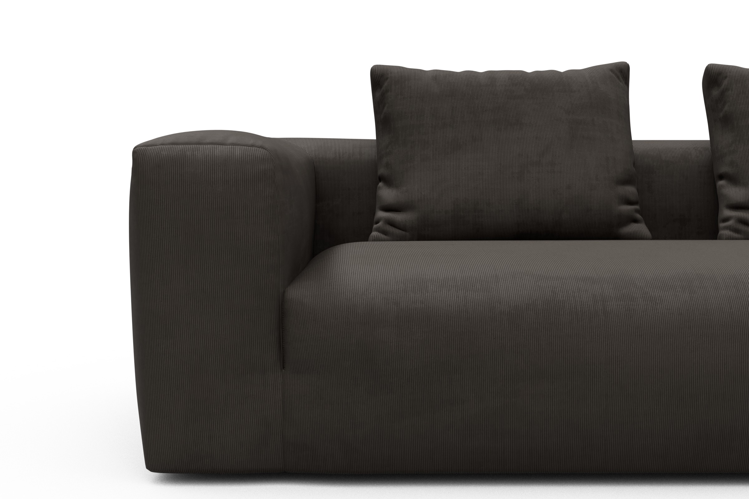 Ecksofa Fred Relax-Ecke rechts mit 2,5-Sitzer Cordufine-Taupe