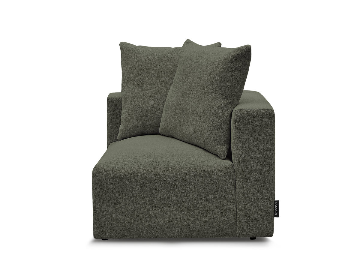 Bobochic Voltaire Eckmodul Melange-Stoff Grün Ecke rechts