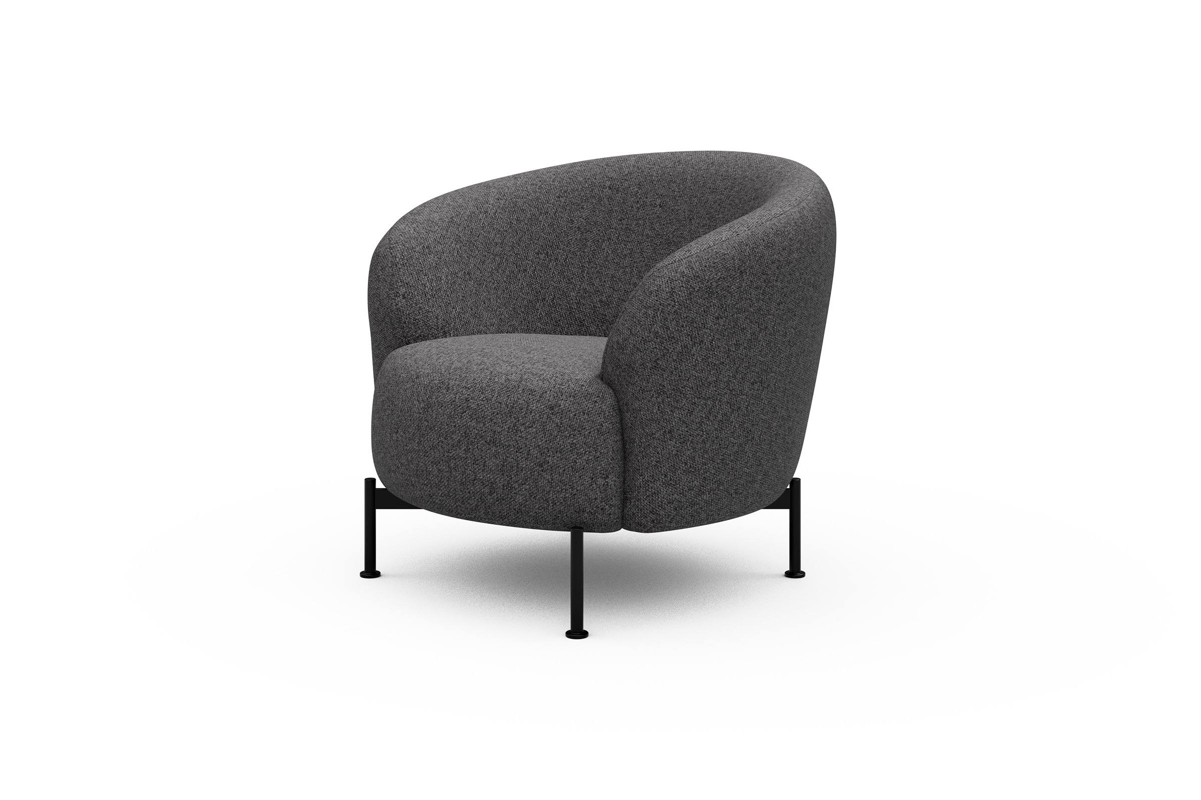 Sessel Ronda X-Metallgestell Schwarz Sama-Antracite