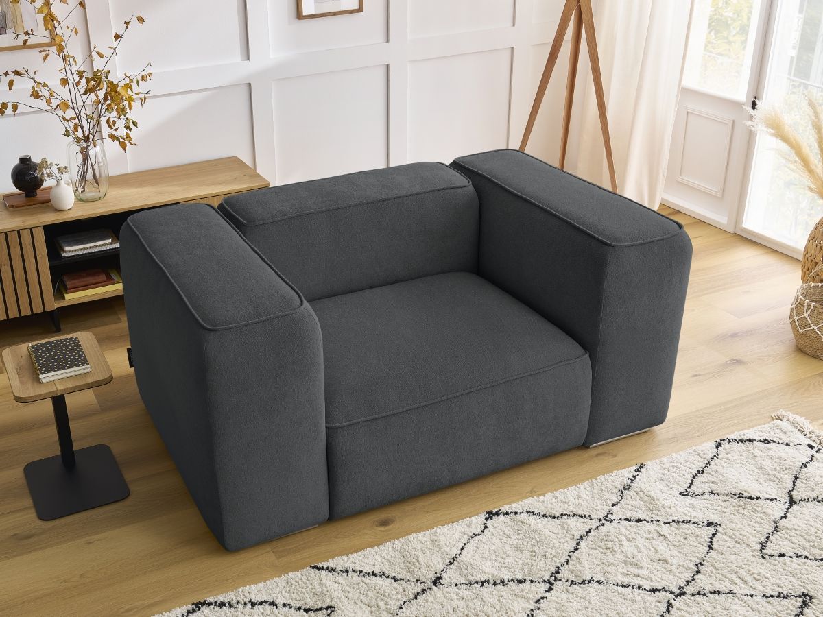 Bobochic Zephyr Sessel Strukturstoff Dunkelgrau