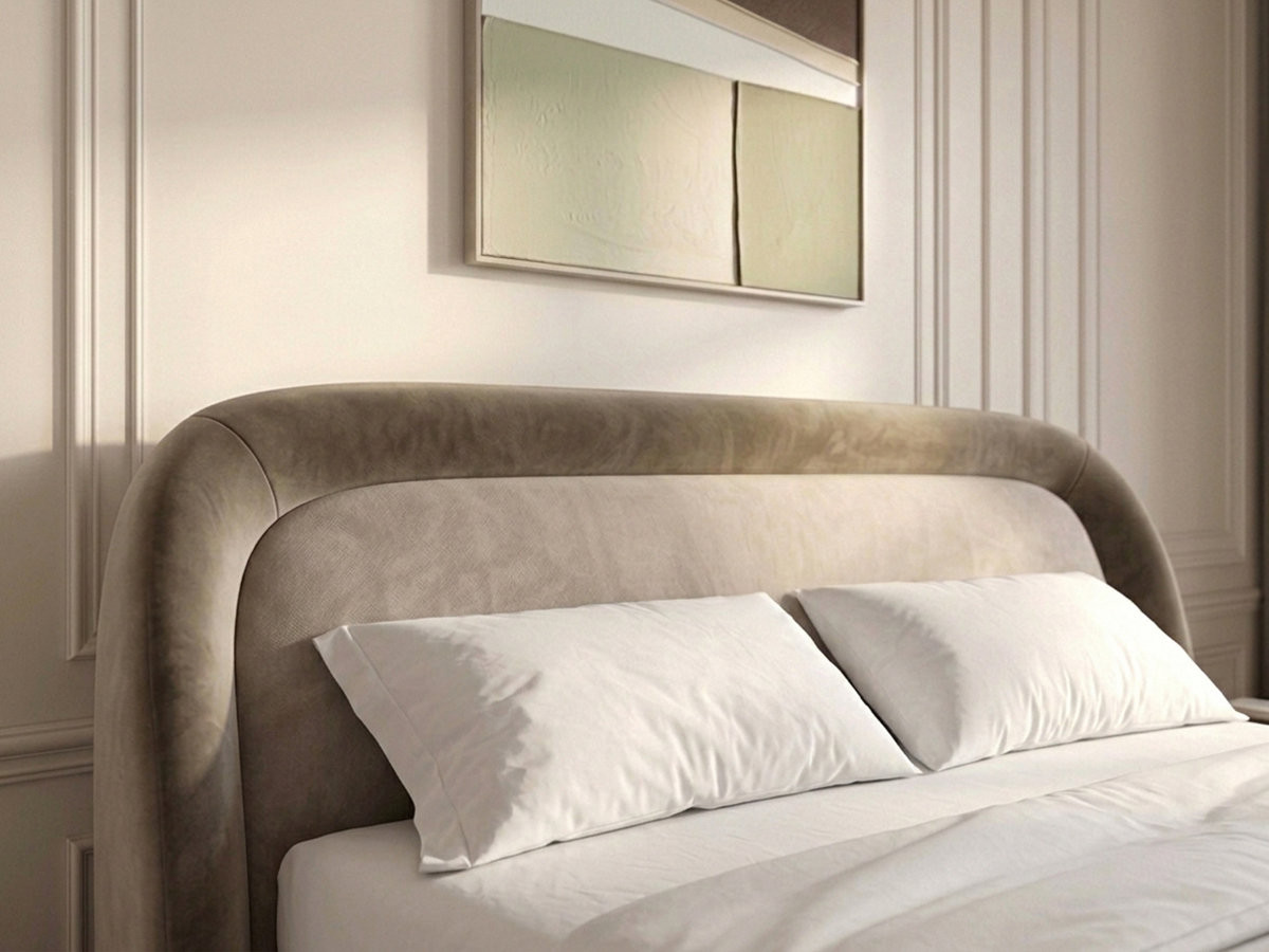 Bobochic Sam Polsterbett mit Bettkasten Samt Taupe, Liegefläche 140 × 190 cm