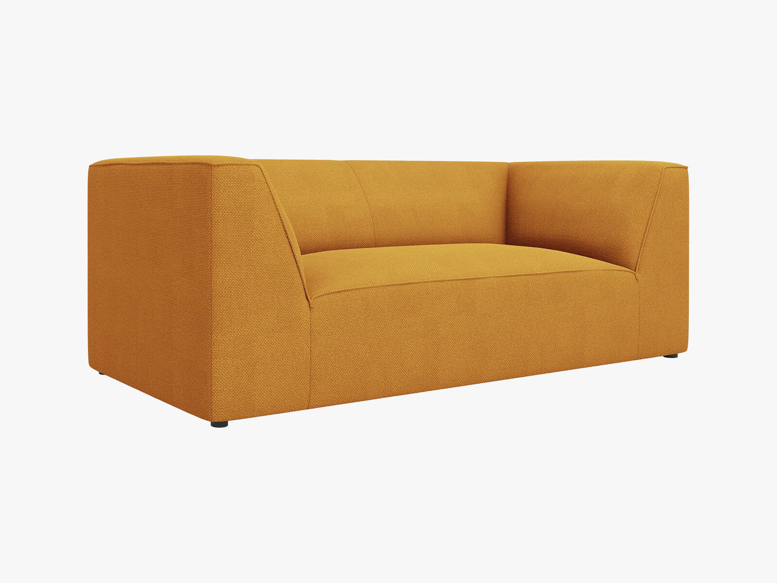 Micadoni Sofa Ruby 2-Sitzer Strukturierter Stoff Ottawa Gelb