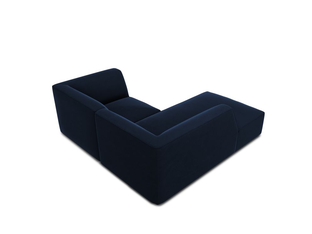 Cosmopolitan Design Ecksofa Siena 3-Sitzer Samt Salvador Königsblau Links