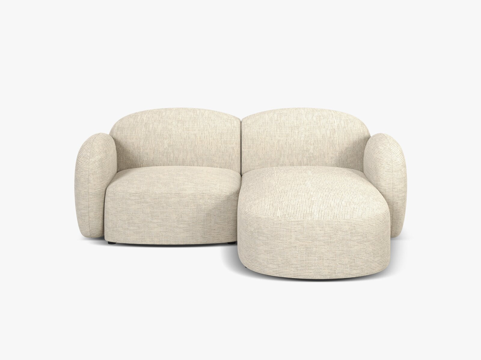 Micadoni Ecksofa Blair 3-Sitzer Rechts Strukturierter Stoff Baltimore Helles Beige