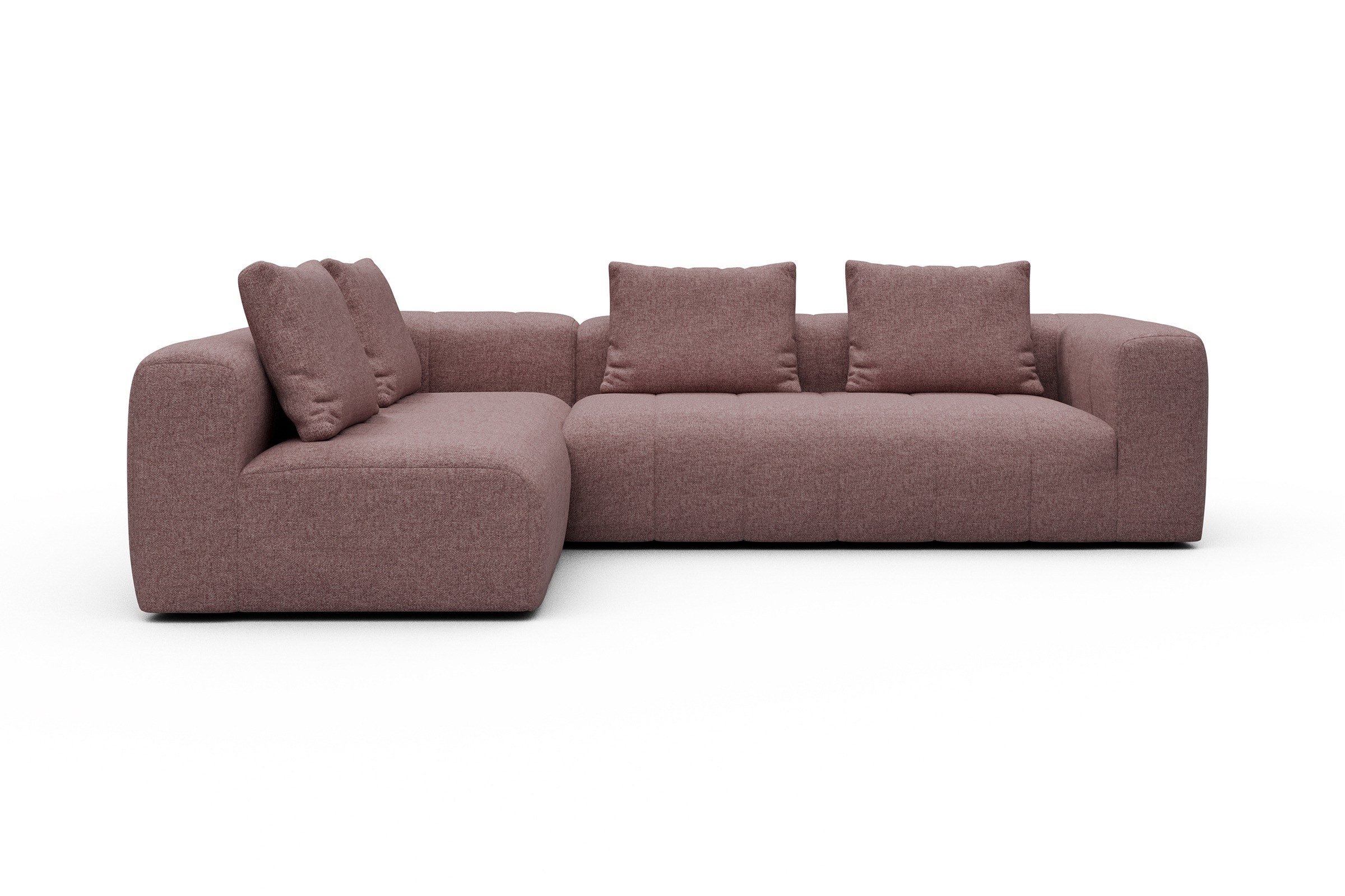 Ecksofa Hugo 2x 2,5-Sitzer Armlehne rechts Sama-Flamingo