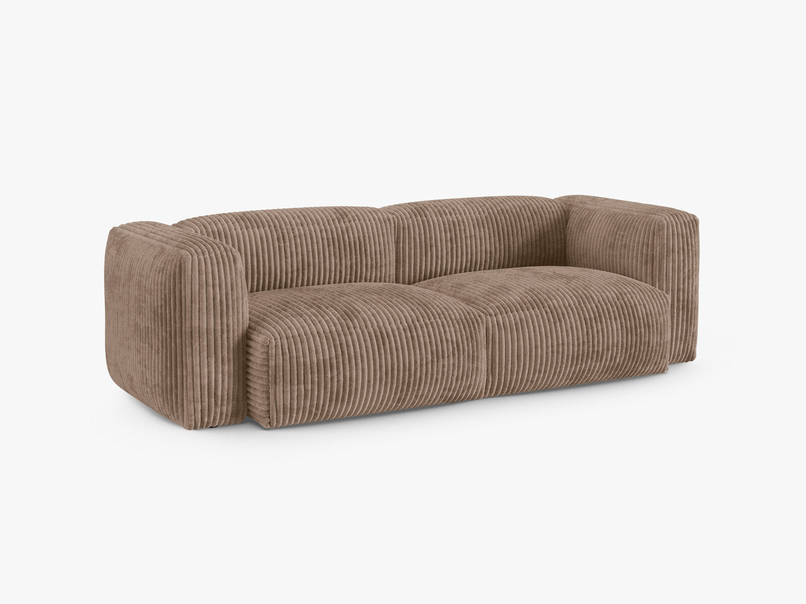 Micadoni Sofa Martina 3-Sitzer 90cm Sitztiefe Kord Tilia Eichel