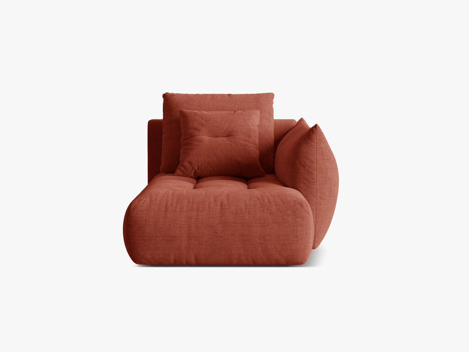 Micadoni Bloom Chaiselongue Rechts Strukturierter Stoff Wind Kastanienbraun