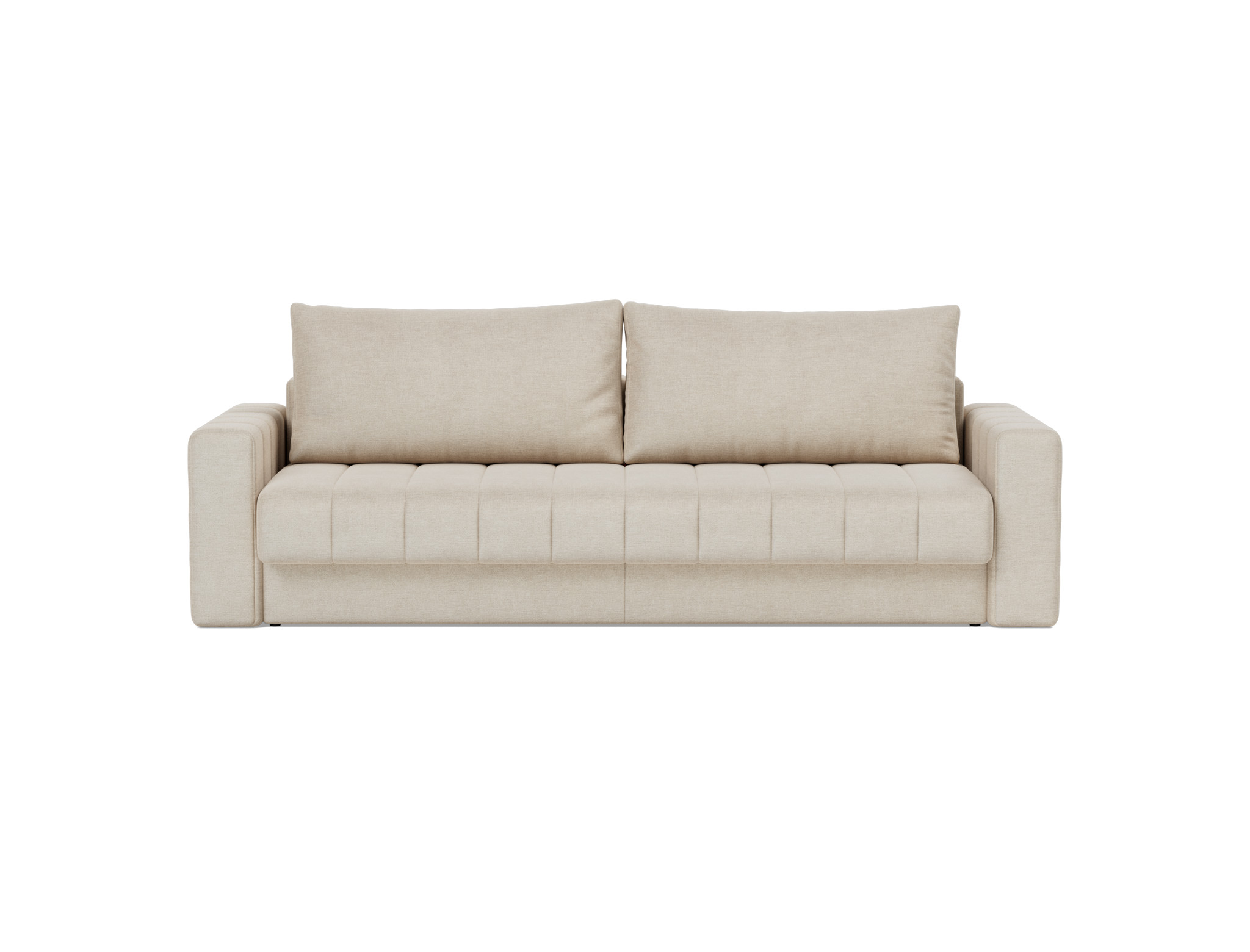 Schlafsofa Akello mit Armlehnen Flachgewebe Phobos 586-Latte