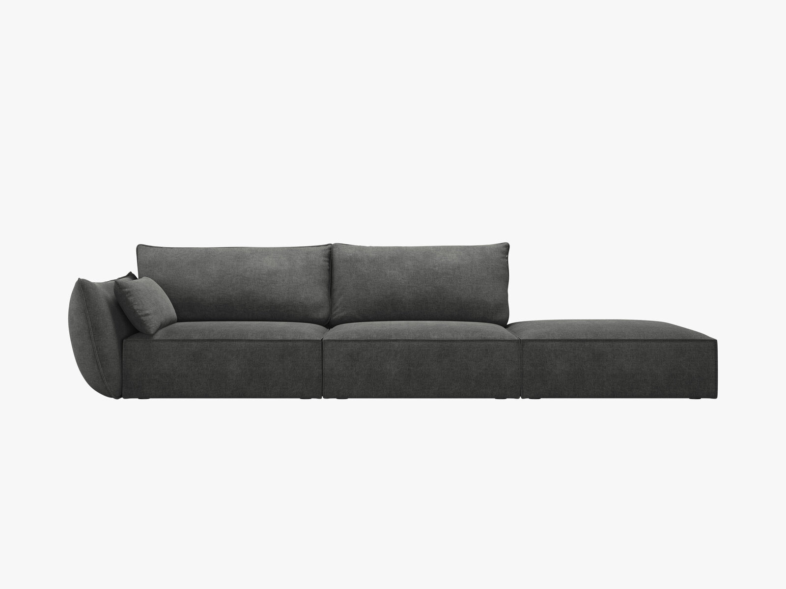 Micadoni Sofa Kaelle 4-Sitzer Rechts Chenille Over The Horizon Dunkelgrau