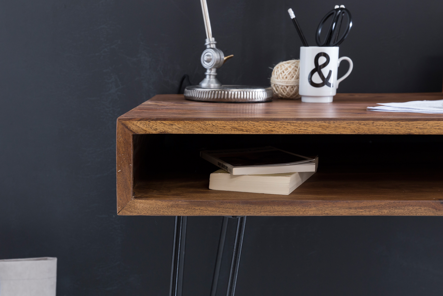 Schreibtisch Agdenes Sheesham Massivholz 110 × 60 × 76 cm