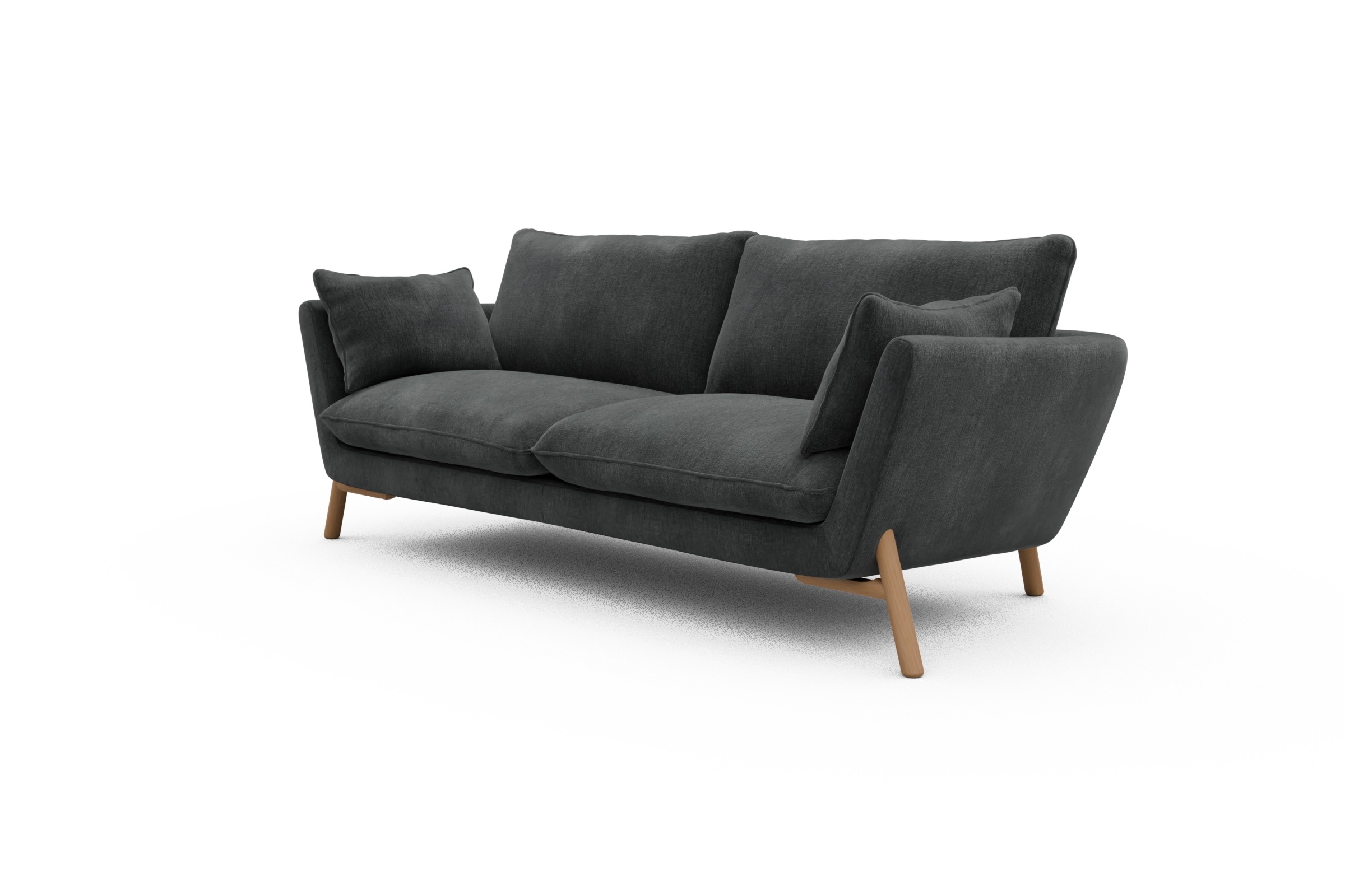 Sofa Emil 3-Sitzer Beinfarbe Eiche Natur Smooth-Deep-Warm-Grey