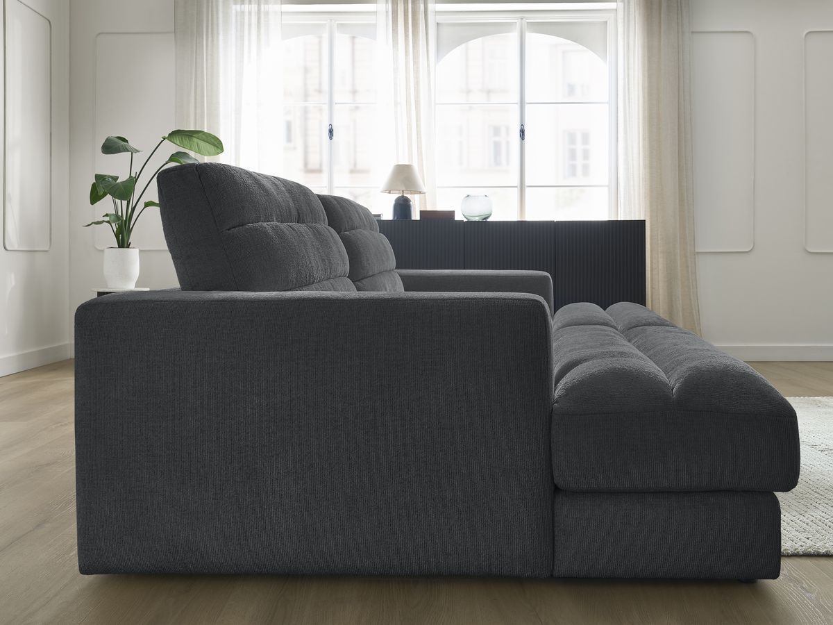 Bobochic Sierra Sofa 4-Sitzer Strukturstoff Dunkelgrau