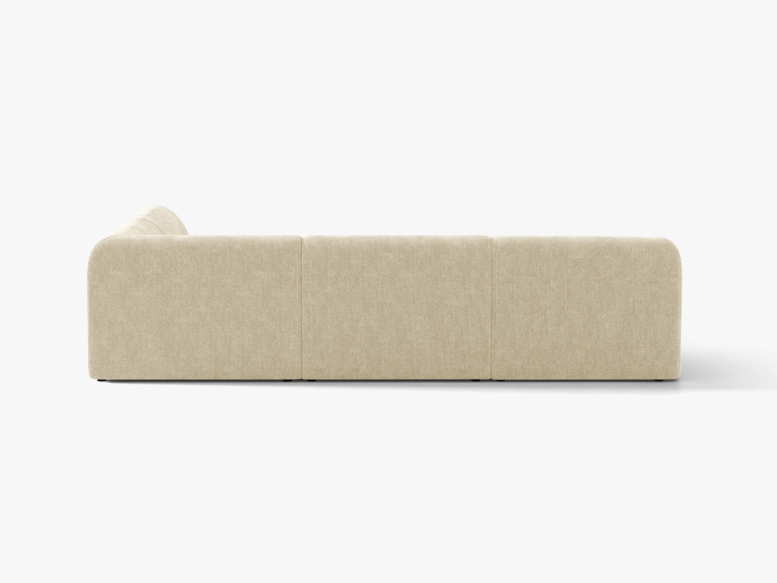 Micadoni Ecksofa Miley 6-Sitzer Rechts Chenille Haga Helles Beige
