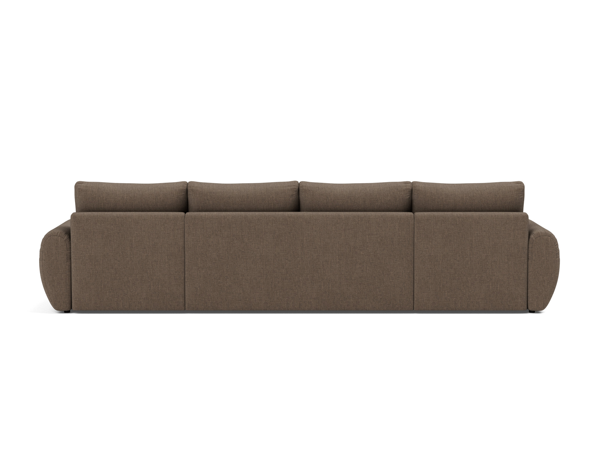 Schlafsofa Norum U-Form mit Curve-Armlehnen Chenille Esina 411-Cedar-Brown
