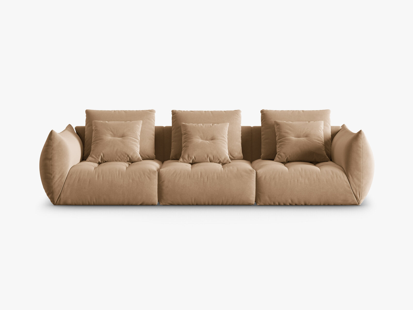 Micadoni Sofa Bloom 4-Sitzer Samt Sand