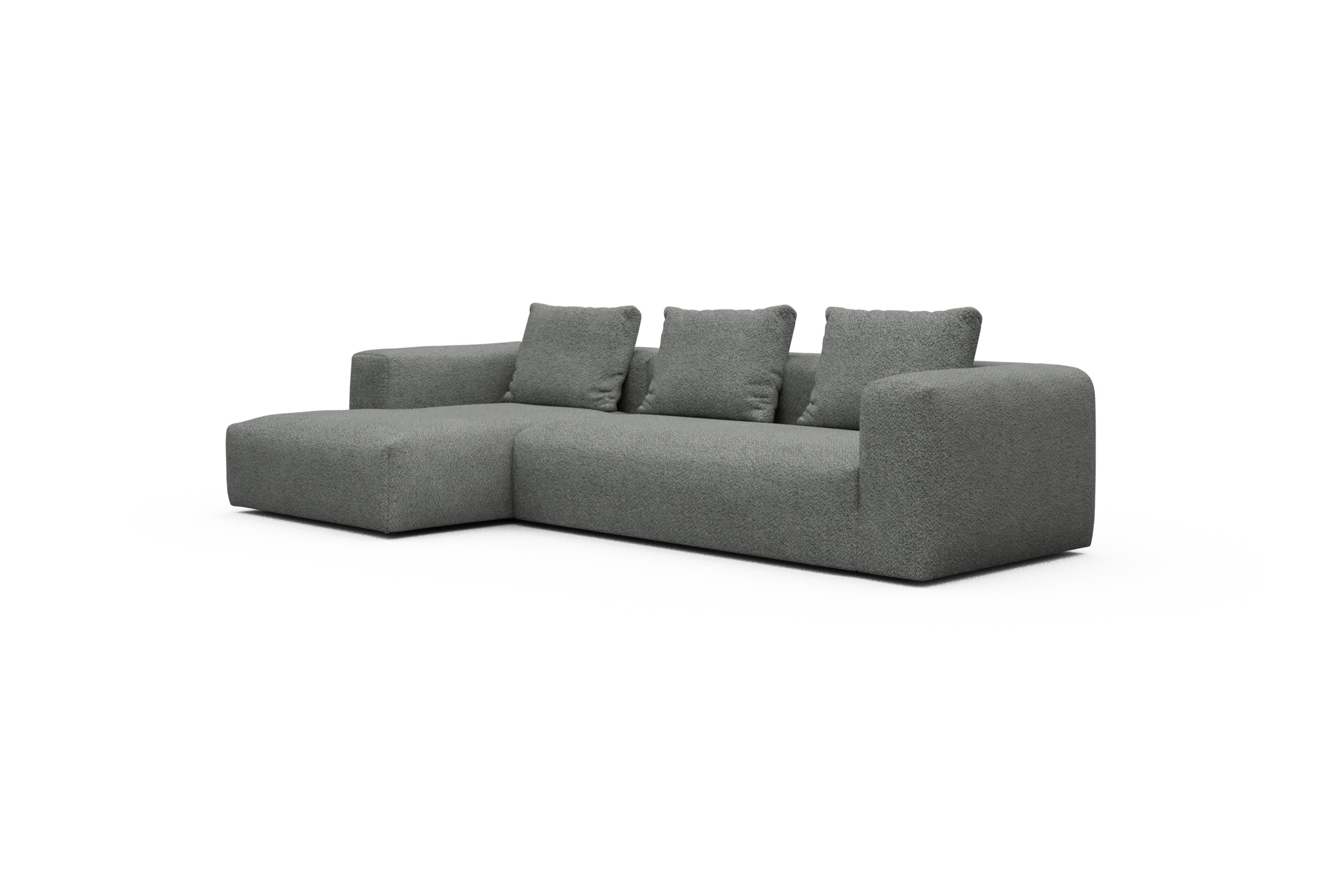 Ecksofa Fred Chaiselongue links mit 2,5-Sitzer Vanora-Warm-Grey