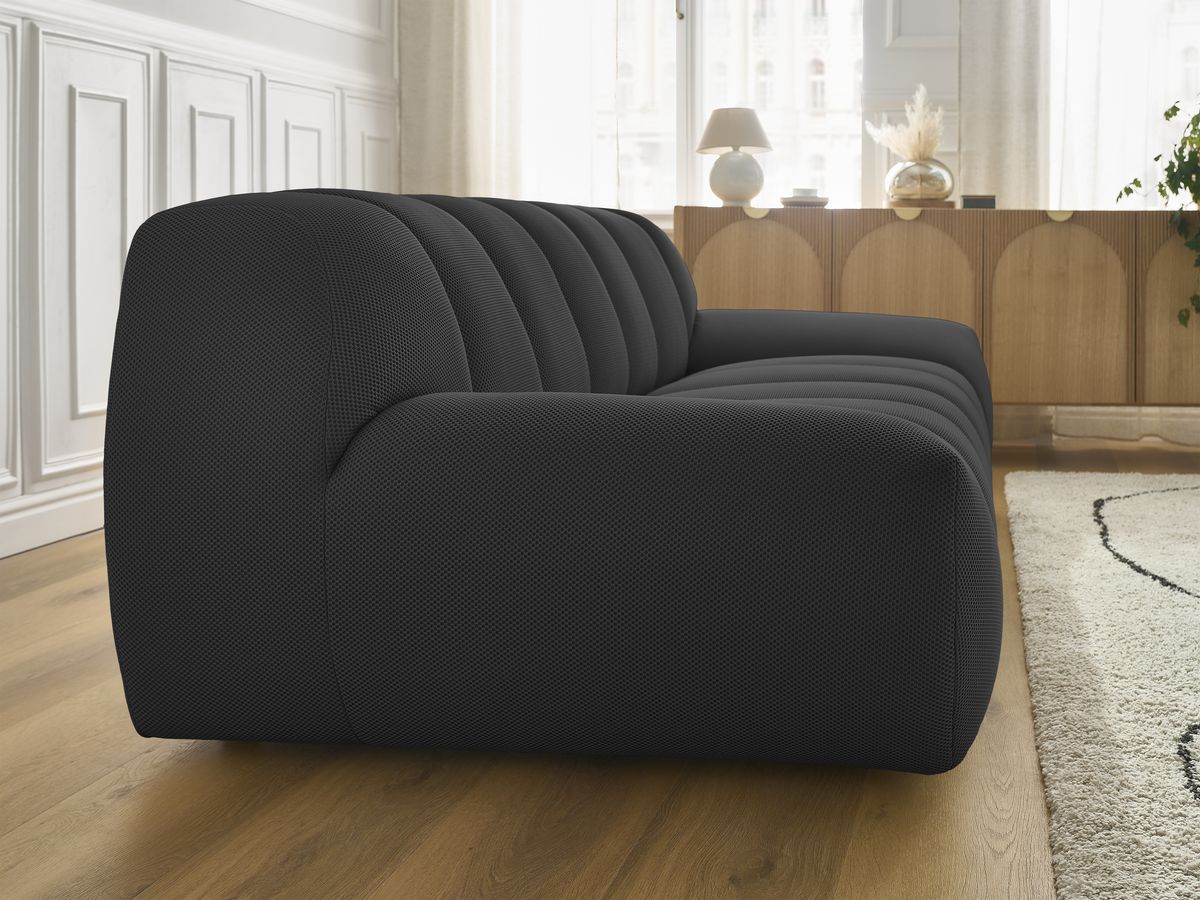 Bobochic Hayden Sofa 2-Sitzer Mesh-Stoff Schwarz